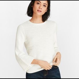 Brooks Brothers White Bell Sleeve Sweater